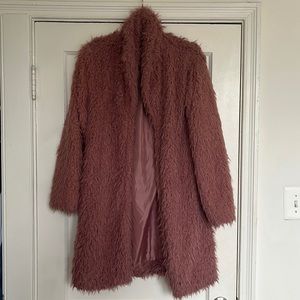 NWT Wild Fable Pink Fuzzy Coat